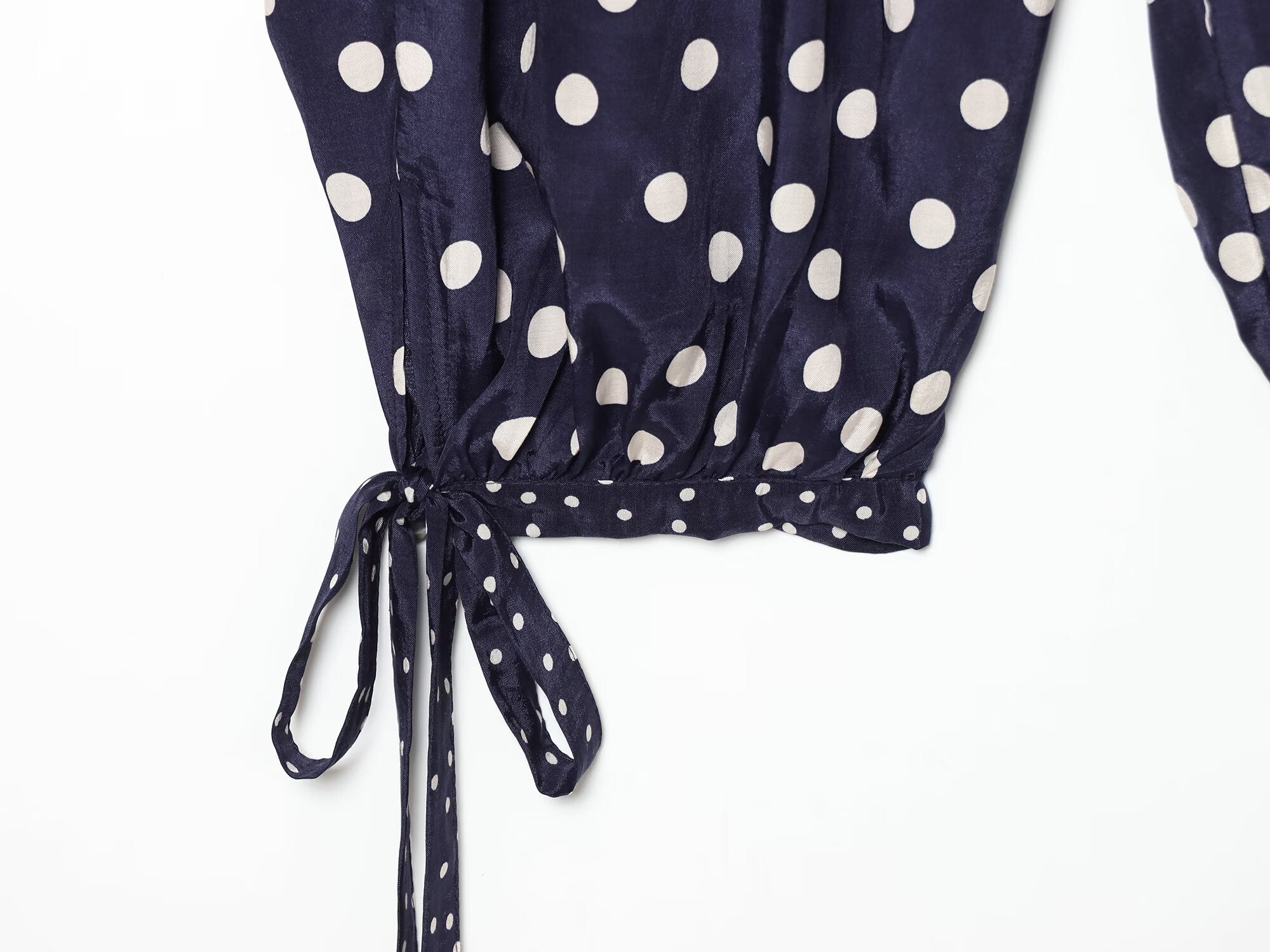 Women's bow decoration polka dot lantern pants