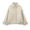 Women's bow decoration loose cotton jacket Coat