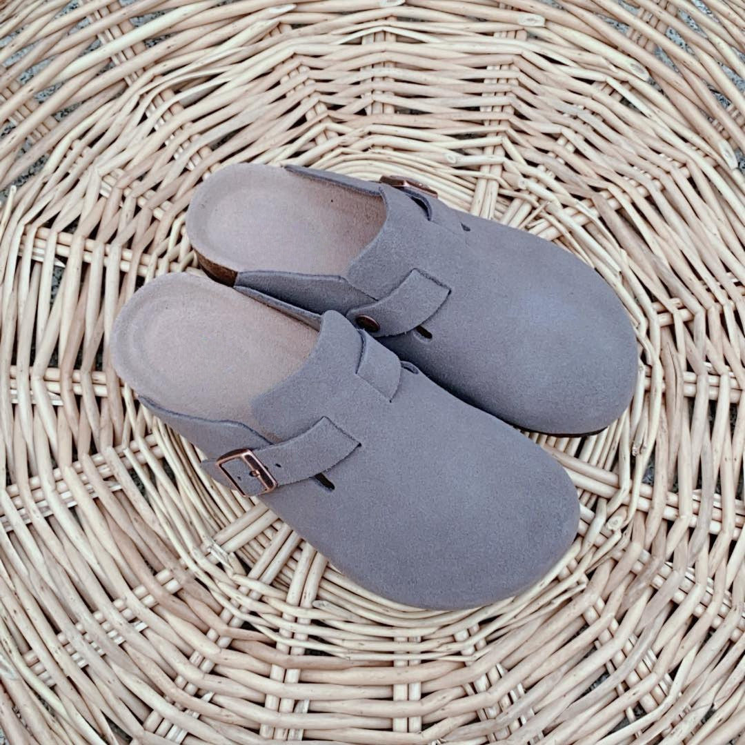 Men's and women's half-trailer vintage cork platform sandals and slippers.