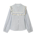 Women's metallic layered decorative striped shirt