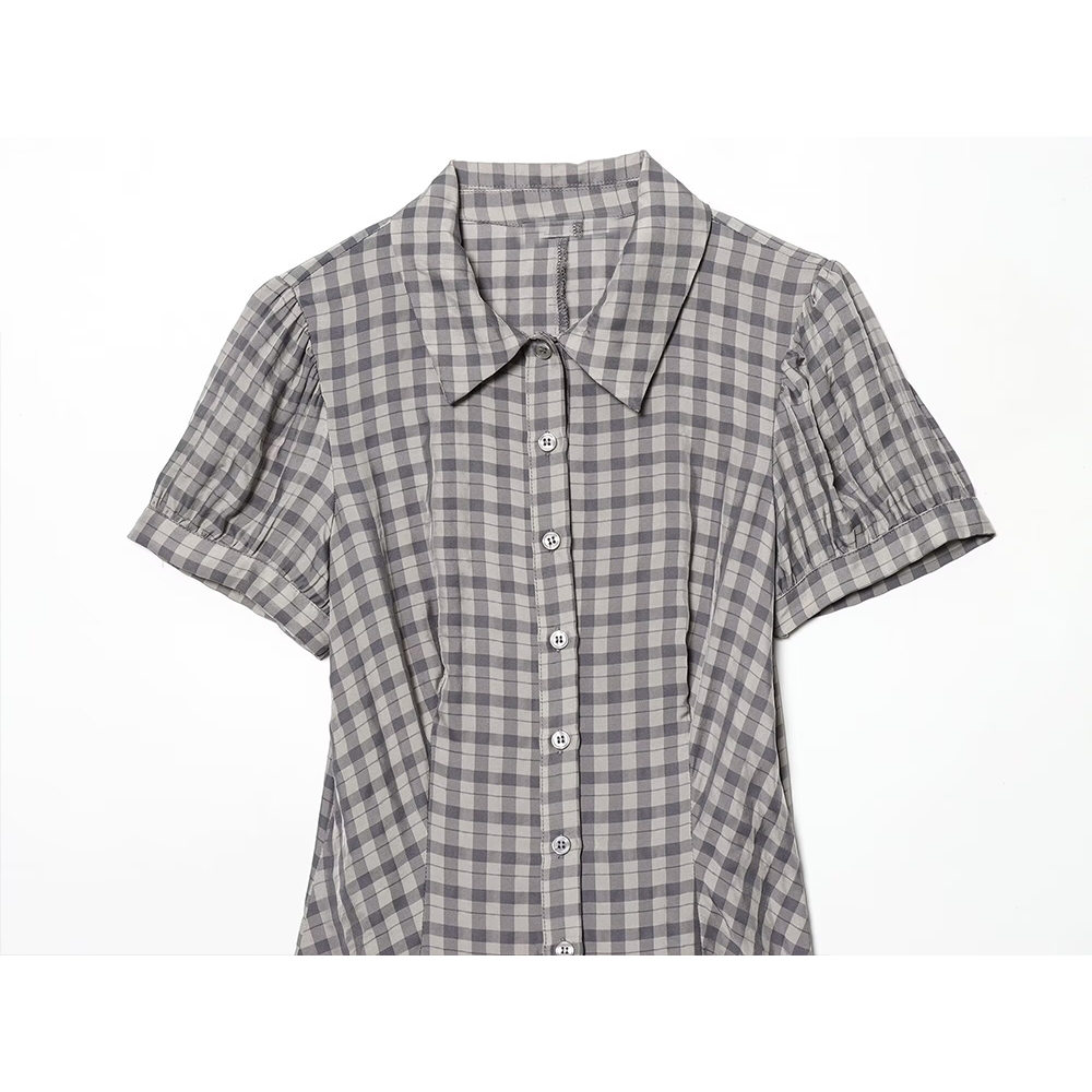 Women's layered decorative plaid mini dress