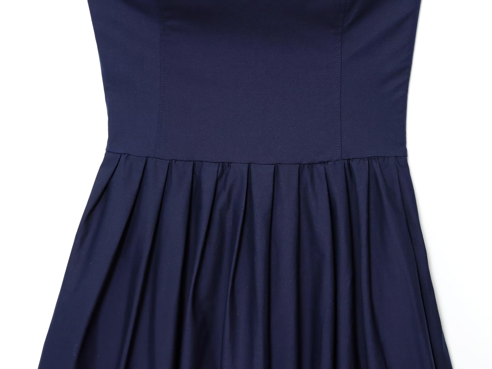 Women's 2025 new fashion sleeveless poplin strapless MIDI dress