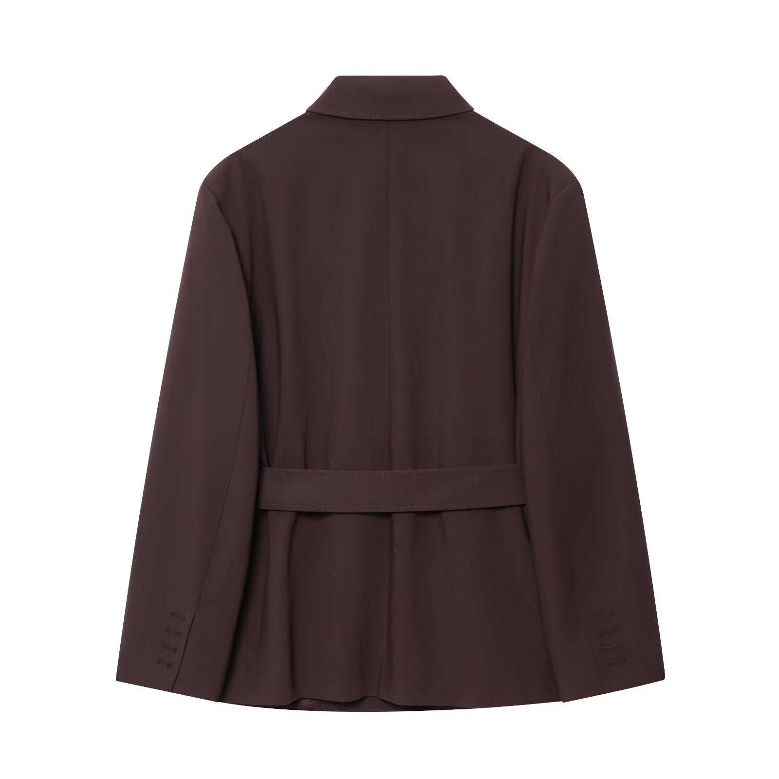 Women's new fashion with Belt Lapel double breasted suit jacket+Pants suit
