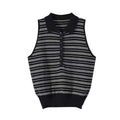 Women's new fashion retro striped sleeveless T-shirt top
