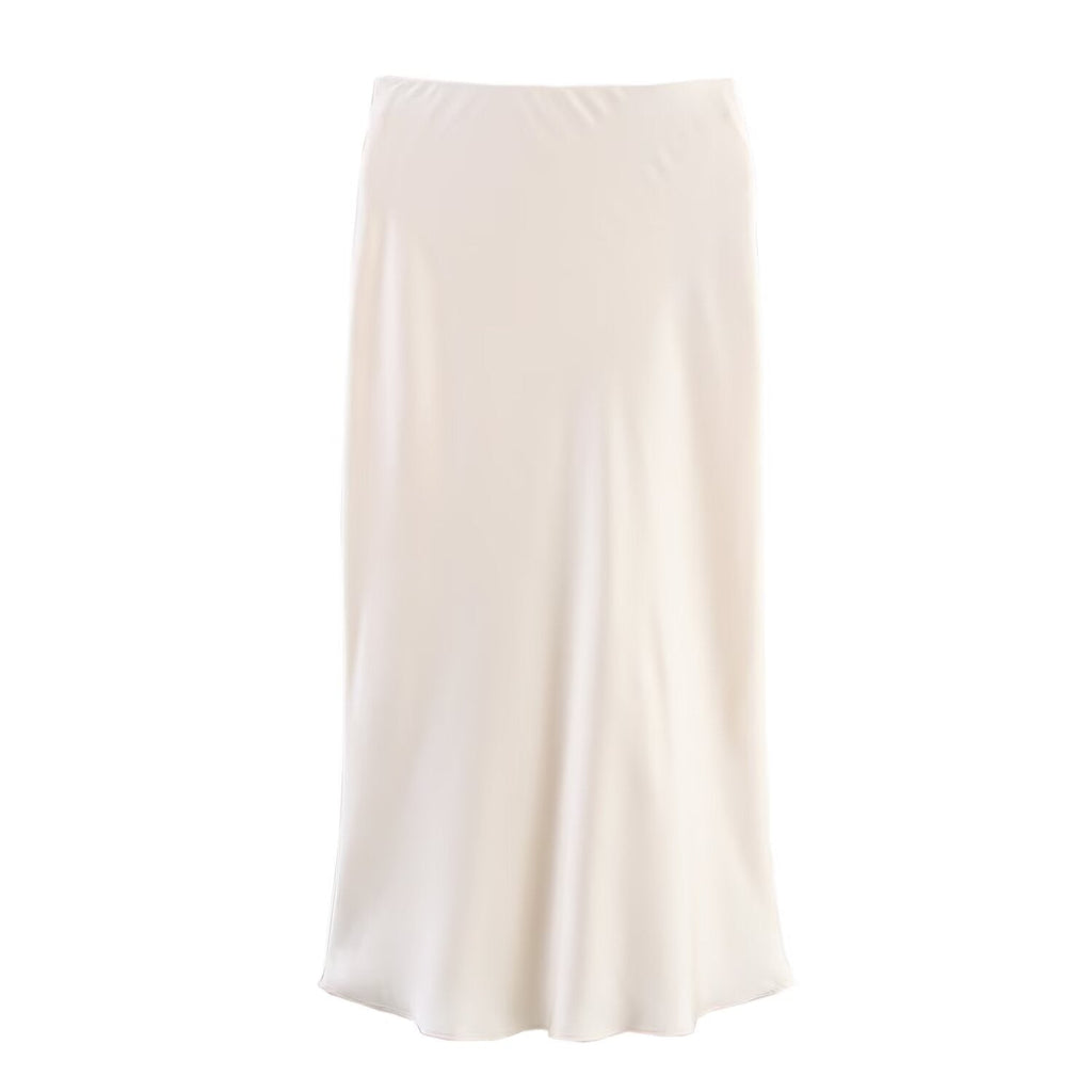 Women's new fashion lace decoration satin hanging neck top+Skirts suit
