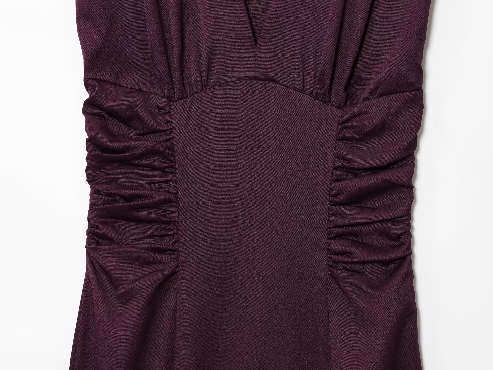 Women's summer fashion sleeveless draped V-neck MIDI dress