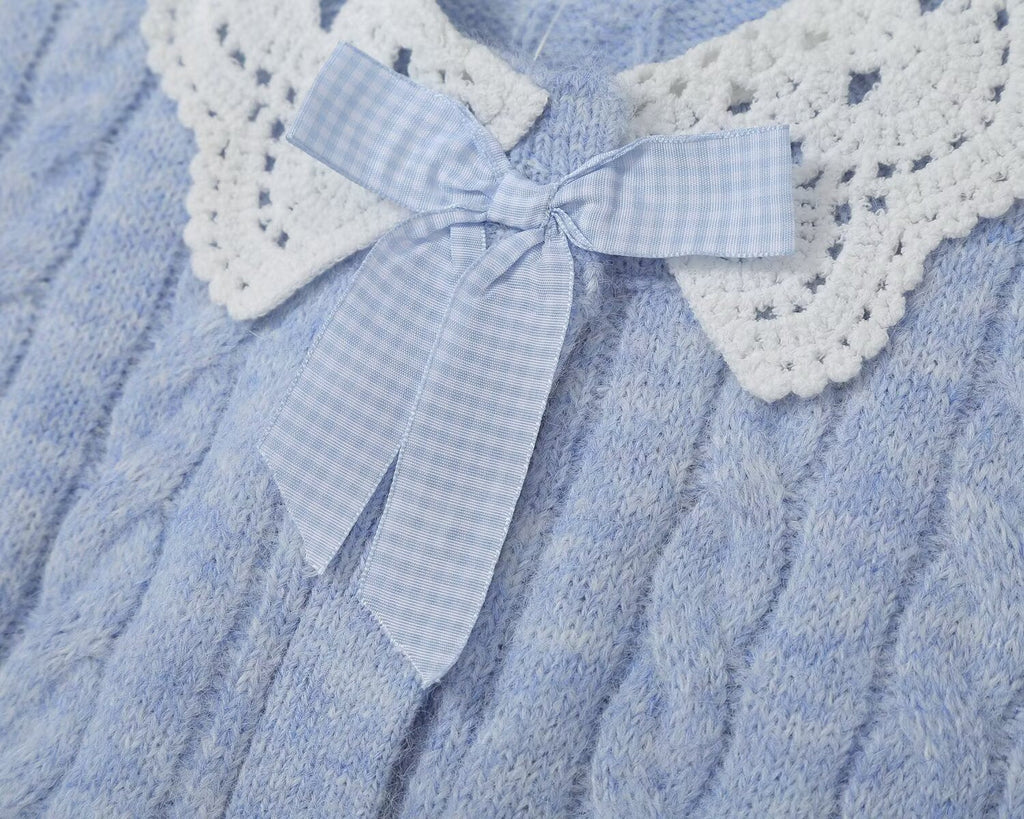 Women's doll collar crochet knitted cardigan