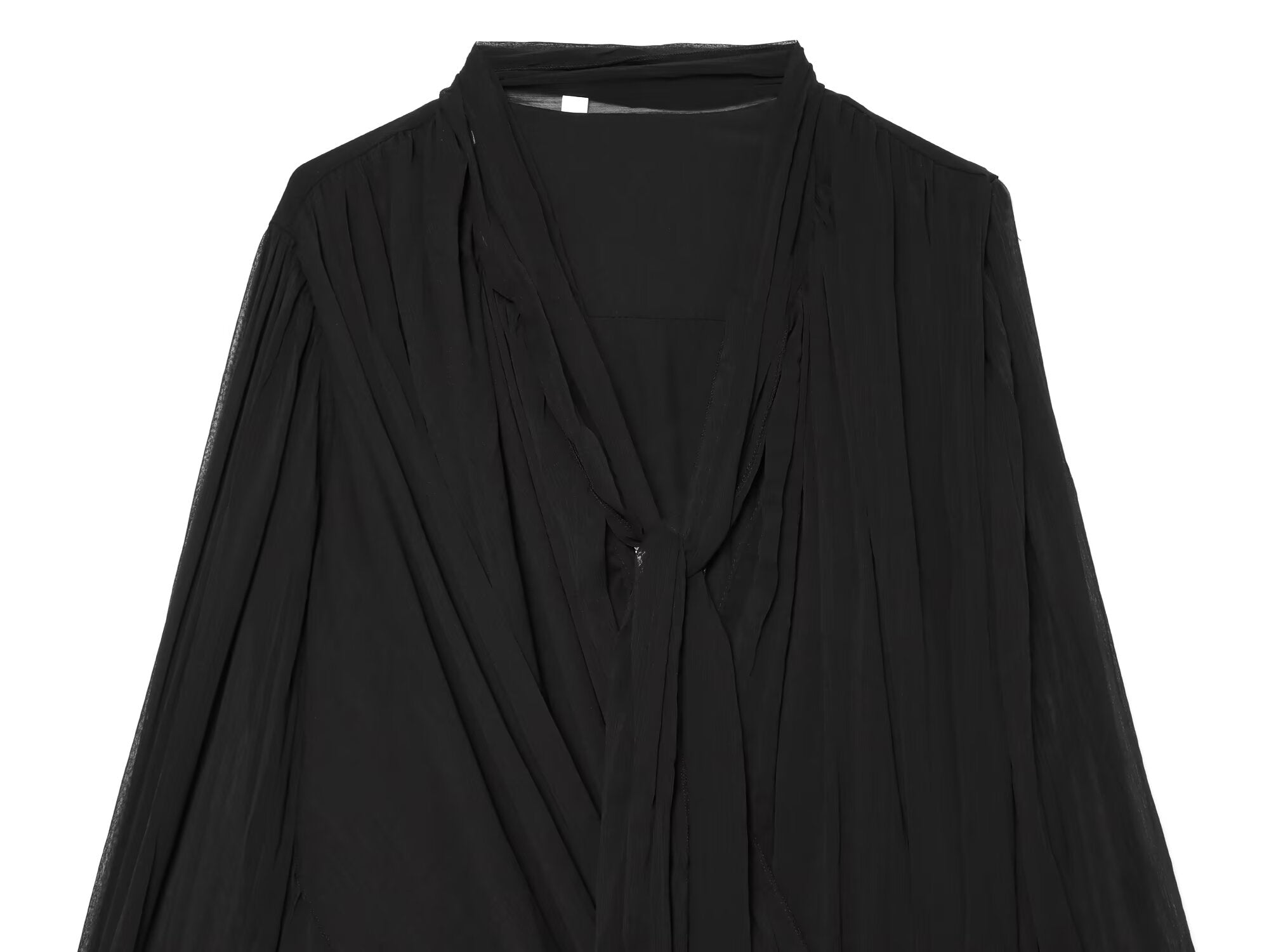 Women's long sleeved drape pleated mini dress