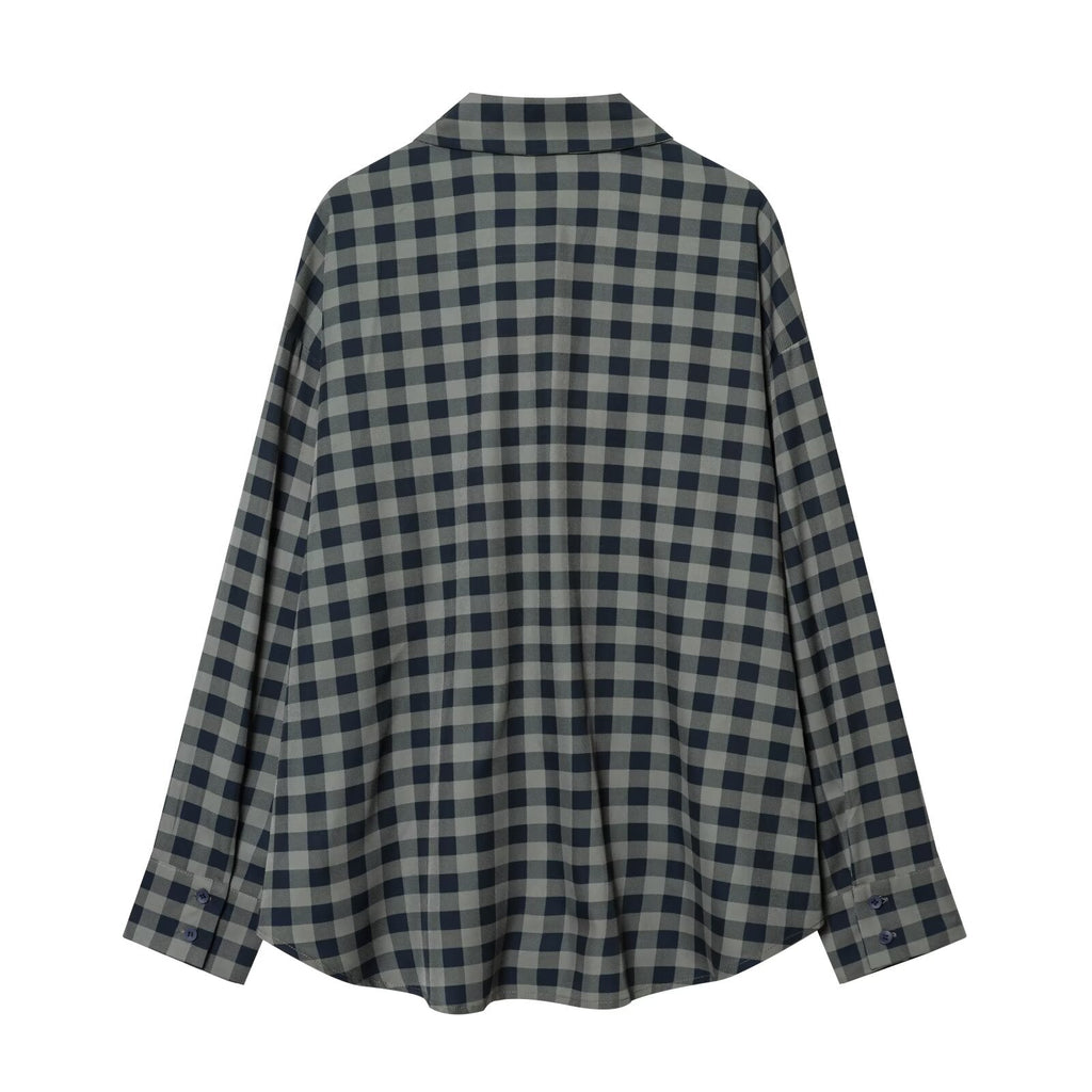 Women's scarf decoration casual plaid shirt