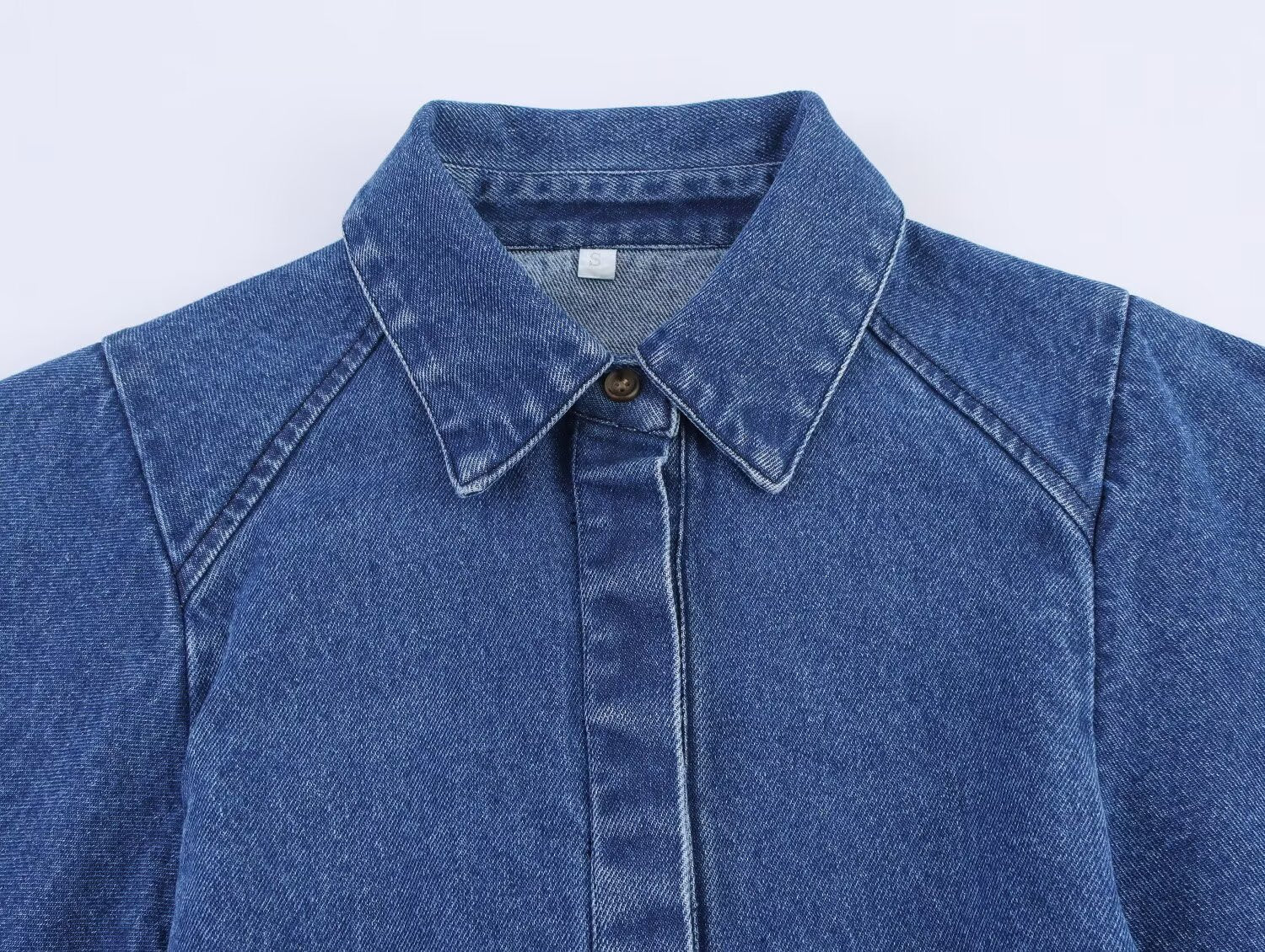 Women's new fashion wide sleeved denim kimono style shirt