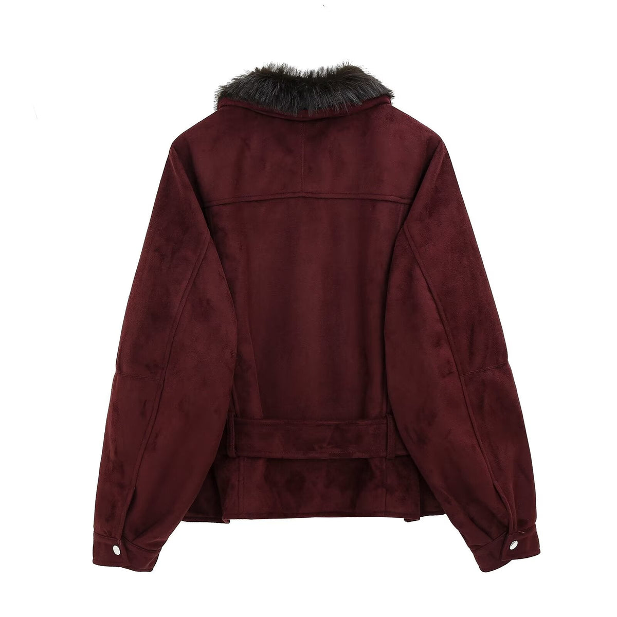 Women's fur collar design Anti suede effect jacket Coat
