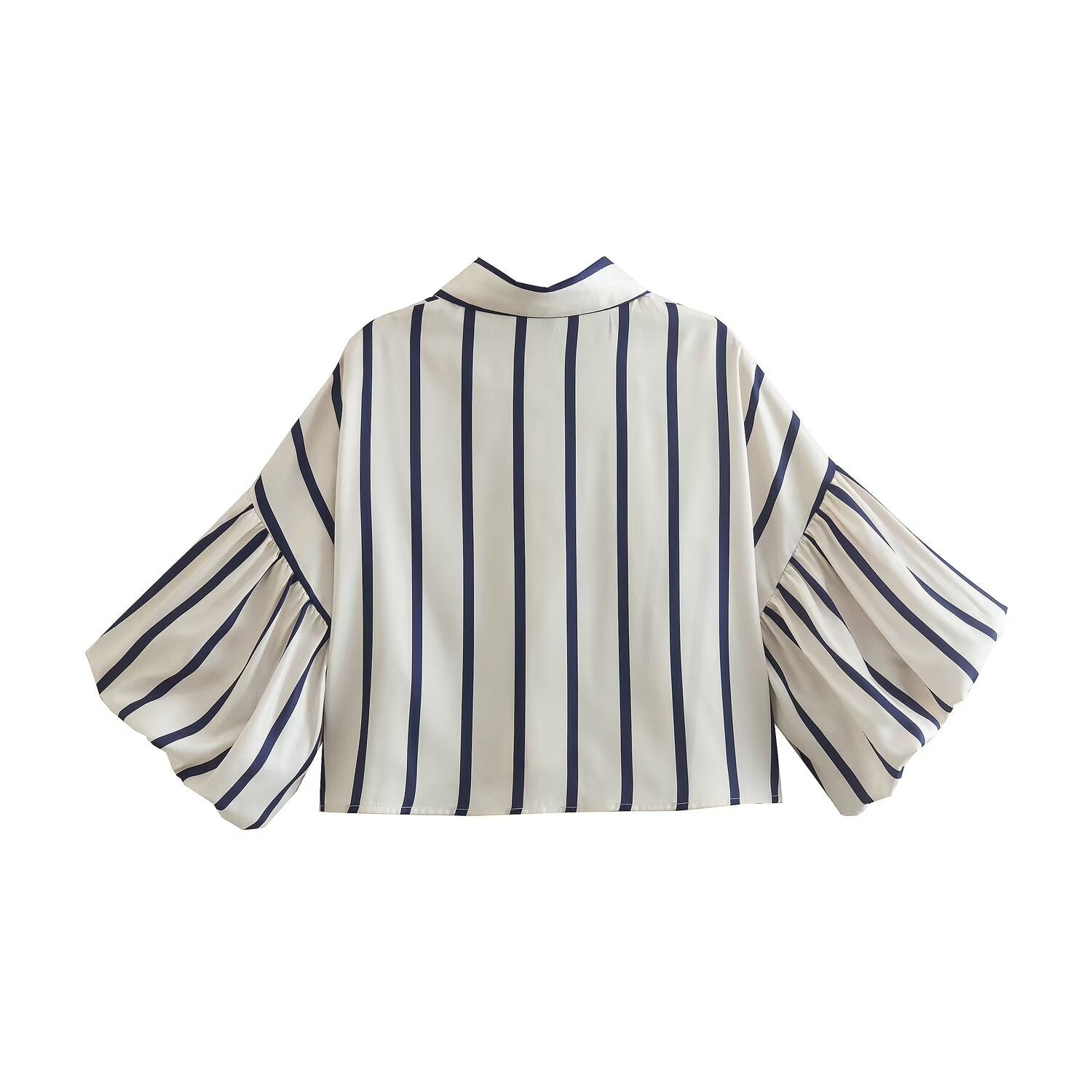 2026 Women's loose bubble sleeve printed shirt