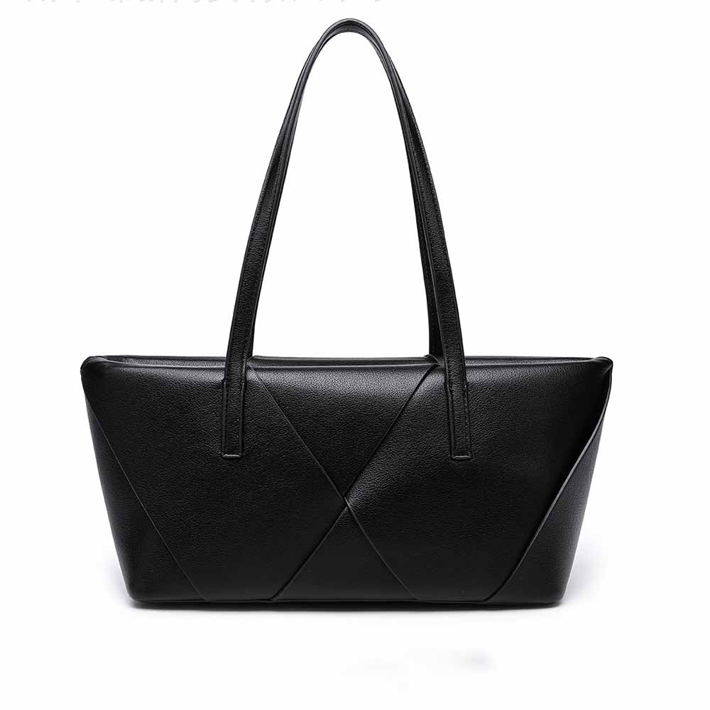 Women's new stitching contrast shoulder bag large commuter handbag