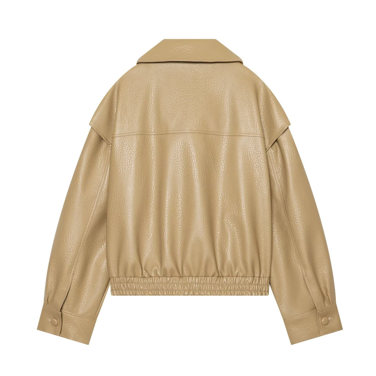Women's leather effect loose pilot jacket Coat