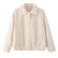 Women's loose Lapel casual woolen blend coat