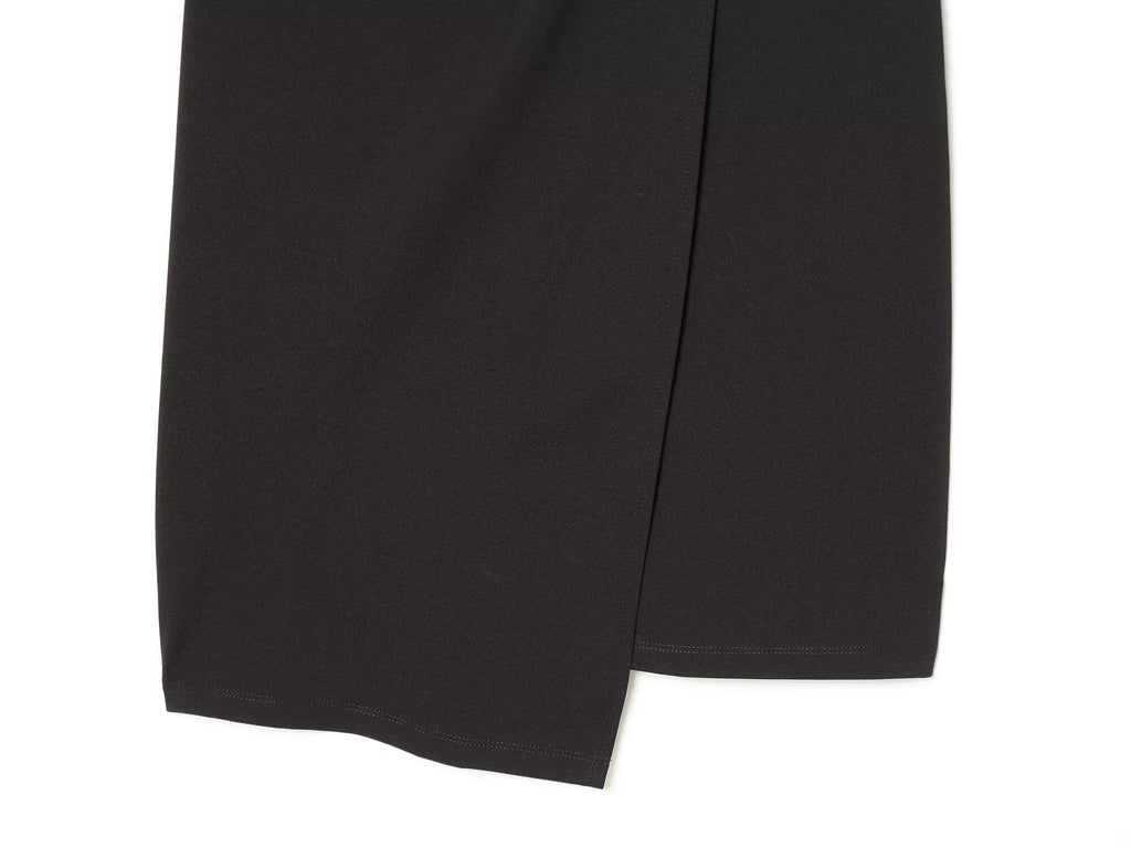Women's metal buckle decoration V-neck pleated dress