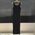 Women's new slim and versatile sleeveless long straight bottoming skirt