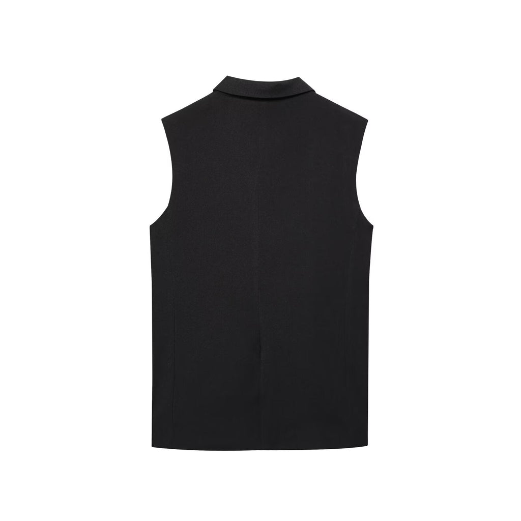 Women's 2025 new fashion loose double breasted lapel vest+Pants suit