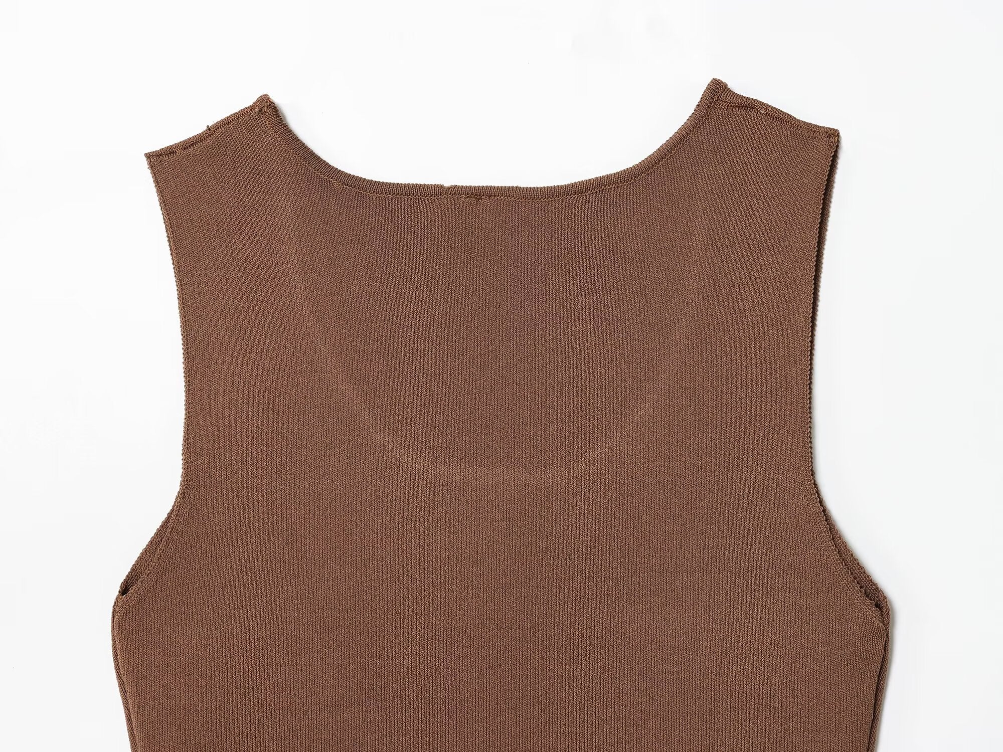Women's New Fashion Sleeveless Knitted Splicing Midi Dress