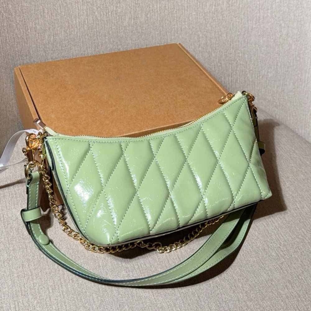 Women's new waxed leather chain underarm bag