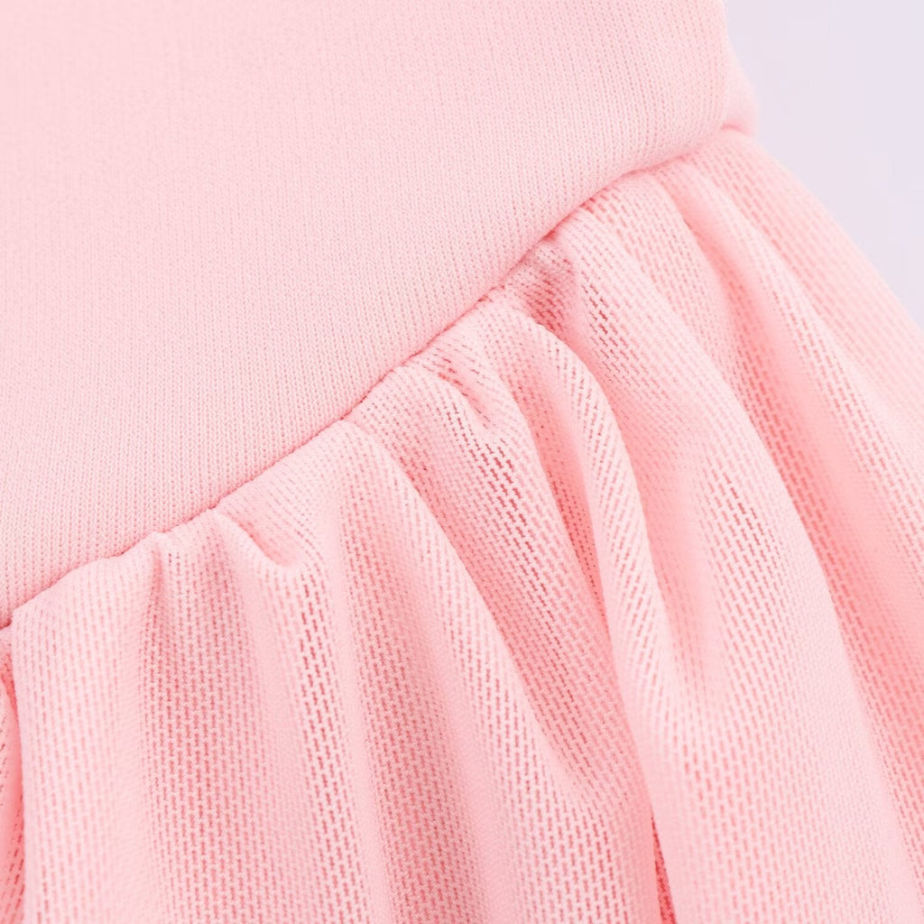 Women's New Fashion Sleeveless tulle Splicing Midi Dress
