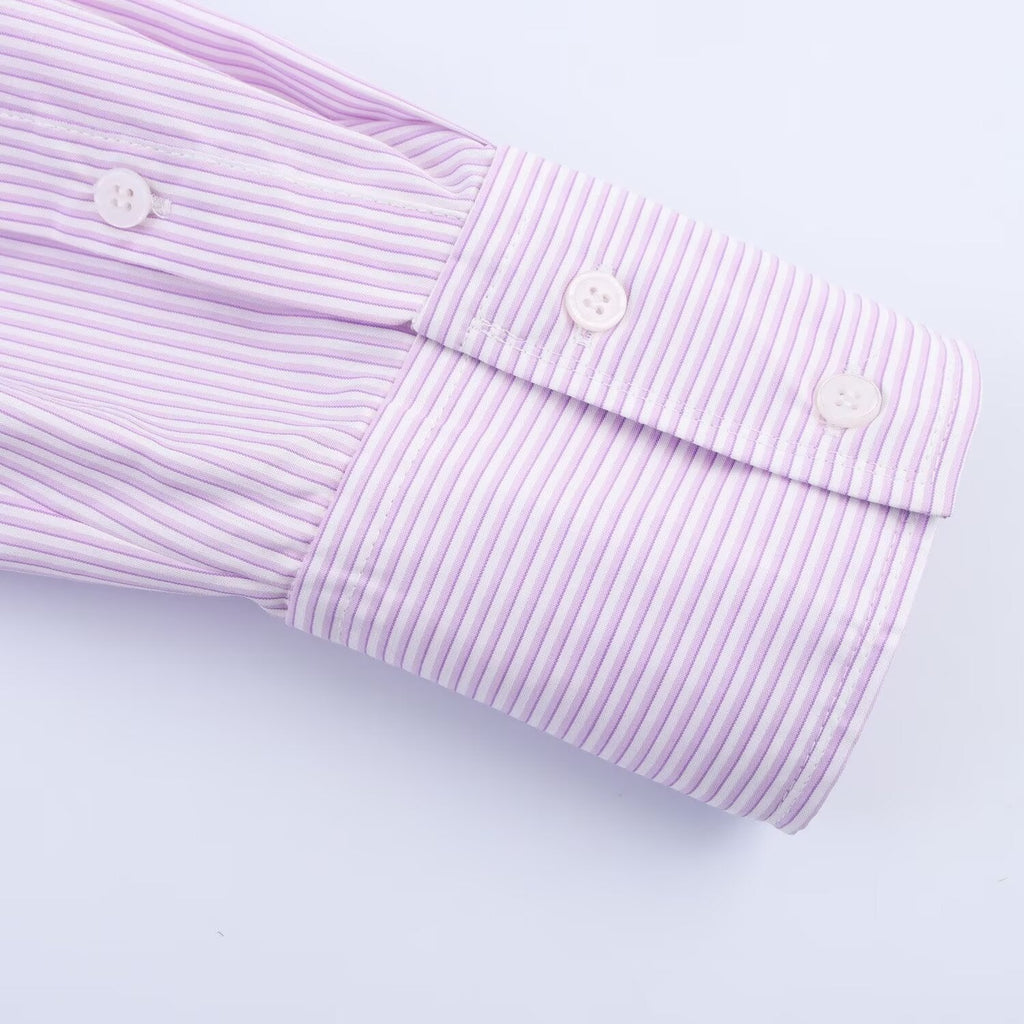 Women's new fashion back bow decoration poplin striped shirt