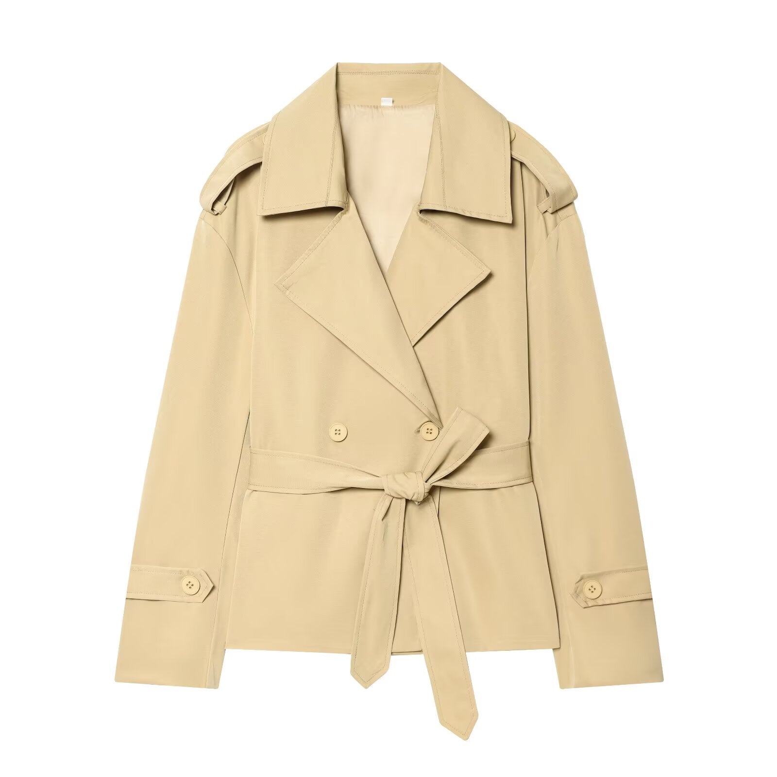 Women's with Belt short double breasted windbreaker Coat