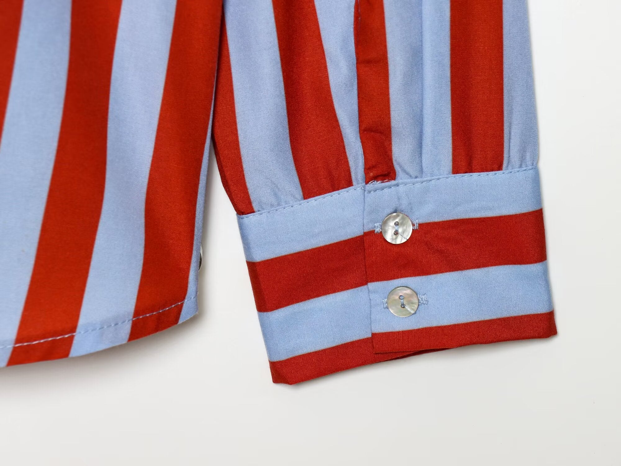 Women's bow decoration striped shirt