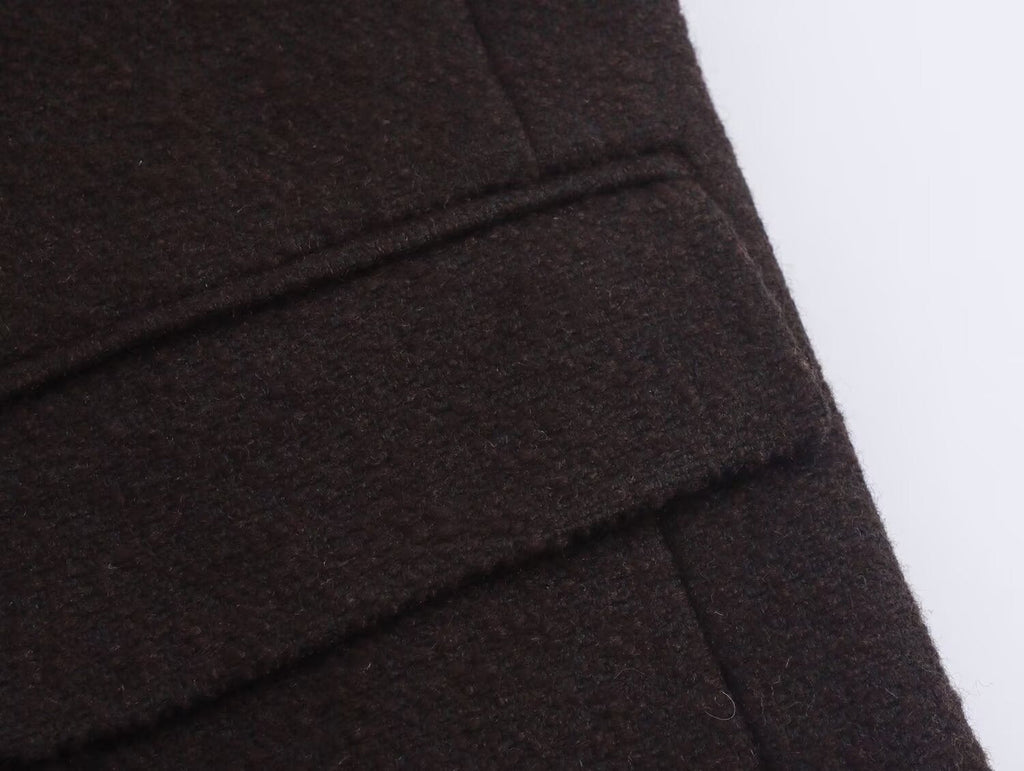Women's autumn fashion short O Neck Button-up woolen coat