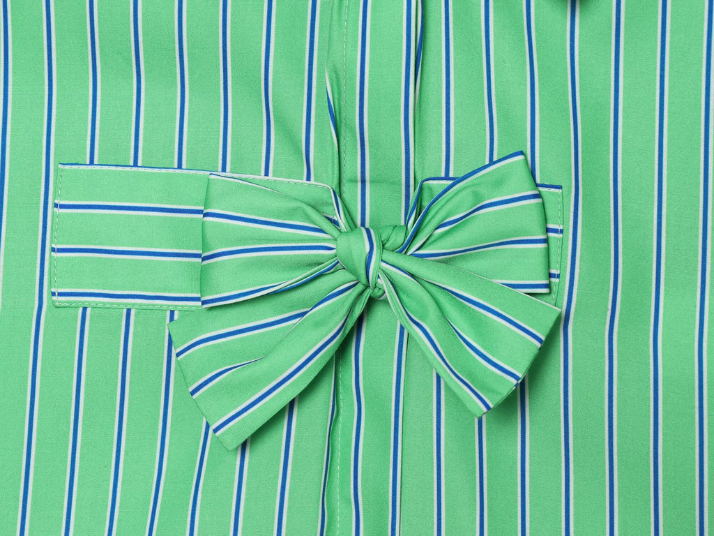 Women's bow decoration striped sleeveless shirt
