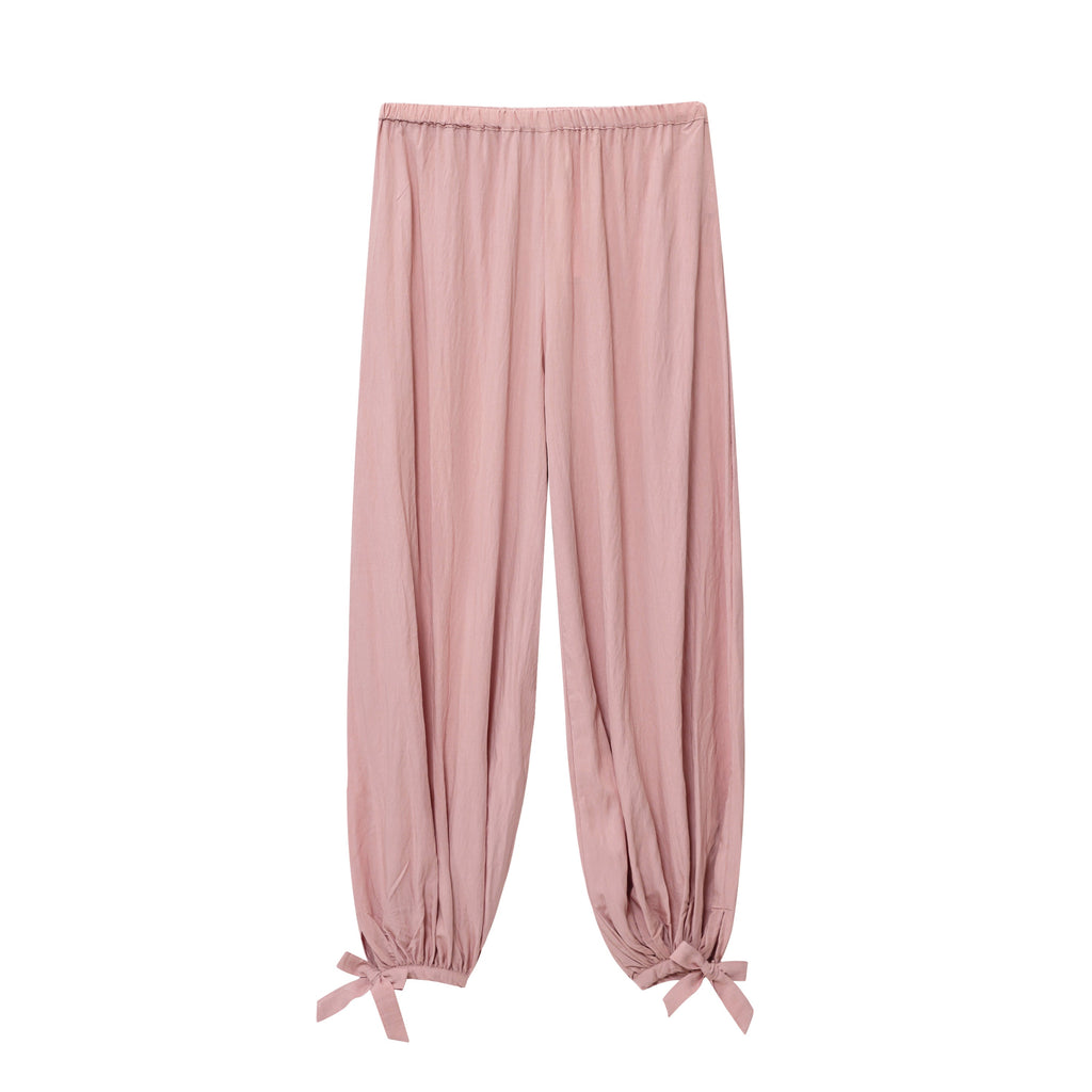 Women's new chic fashion bow decoration loose fluffy pants
