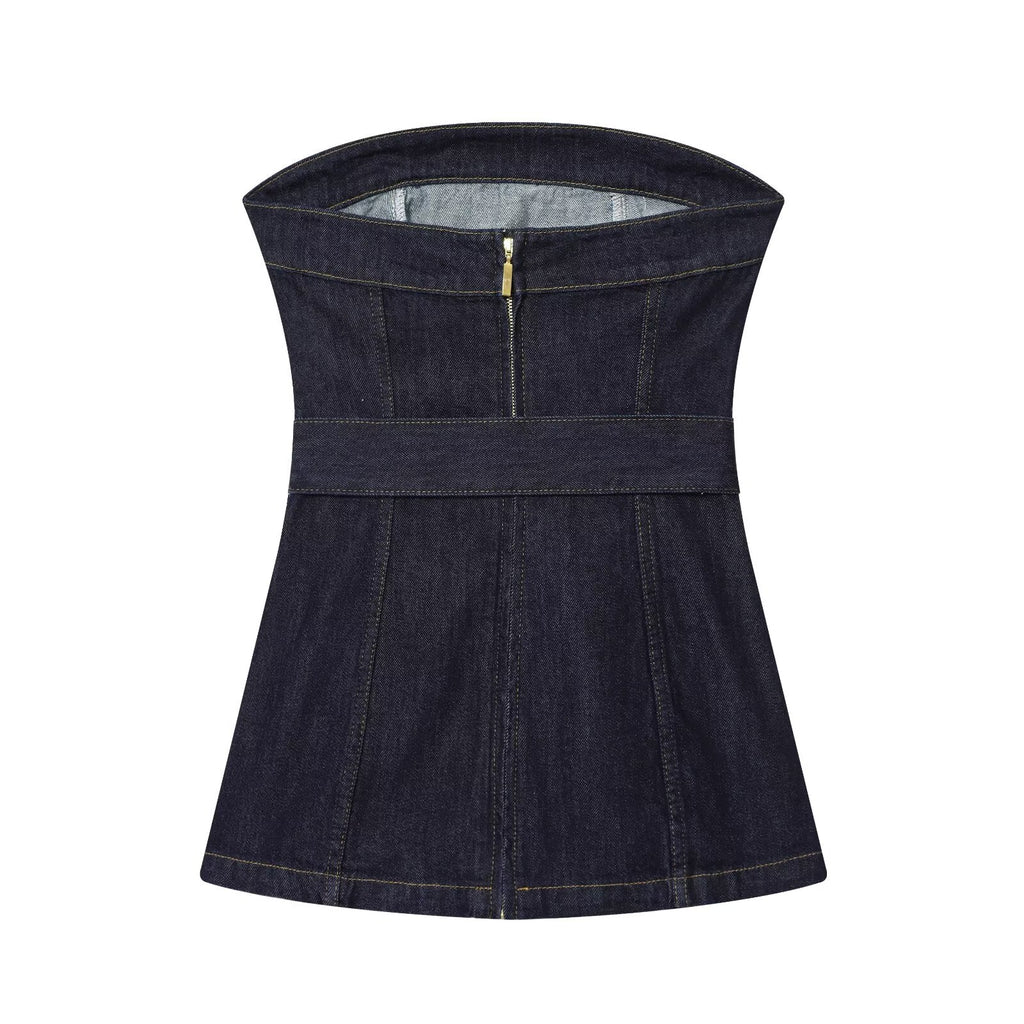 Women's new fashion loose high waisted wide leg jeans+Cowboy top