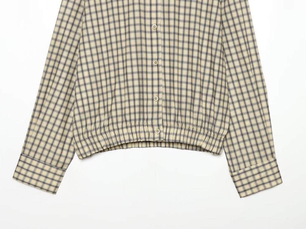 Women's casual plaid puffy shirt