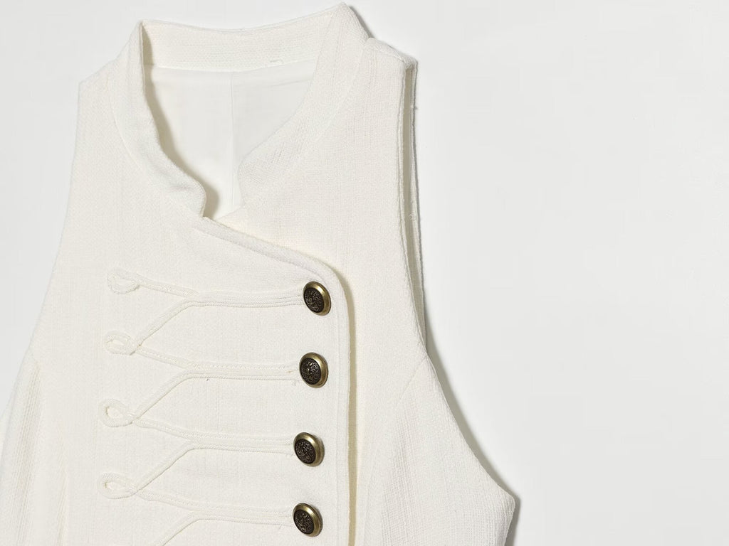 Women's rope knot buckle decoration sleeveless dress