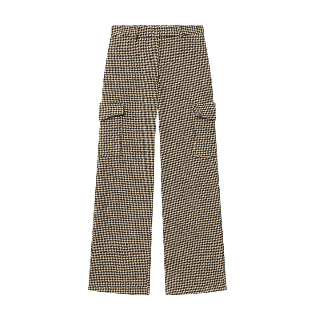suit Women's 2 pieces lapel plaid pilot jacket Coat+Pants