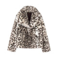 Women's new animal striped faux fur effect jacket Coat