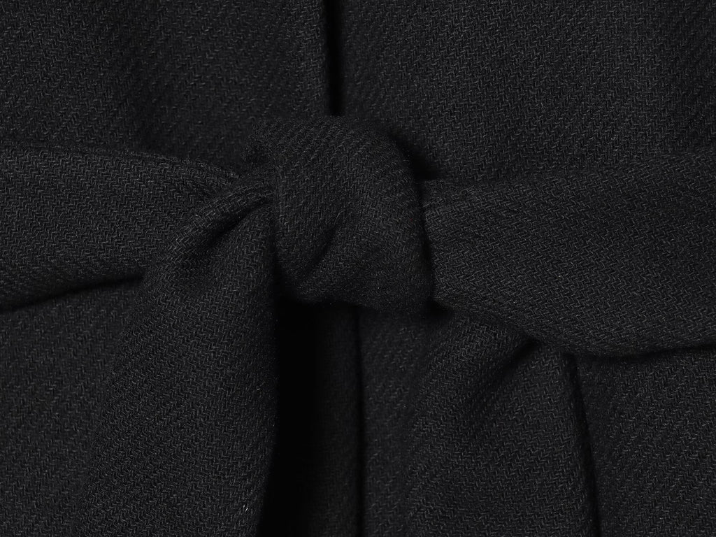 Women's With Belt stand collar Wool Blended Coat