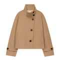 Women's standing collar short single breasted coat