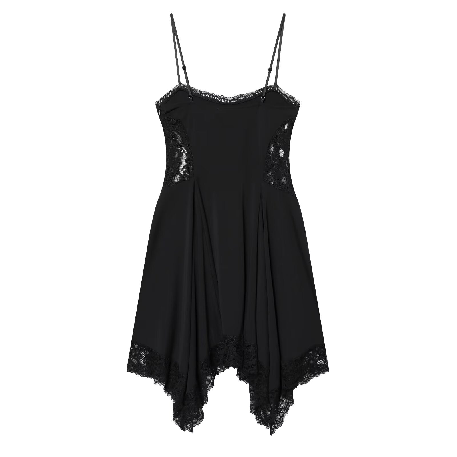 Women's slim lace suspender mini dress