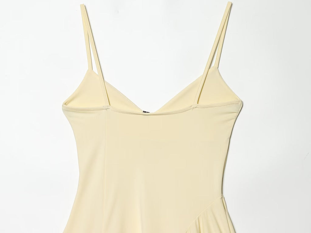 Women's asymmetric thin shoulder strap dress