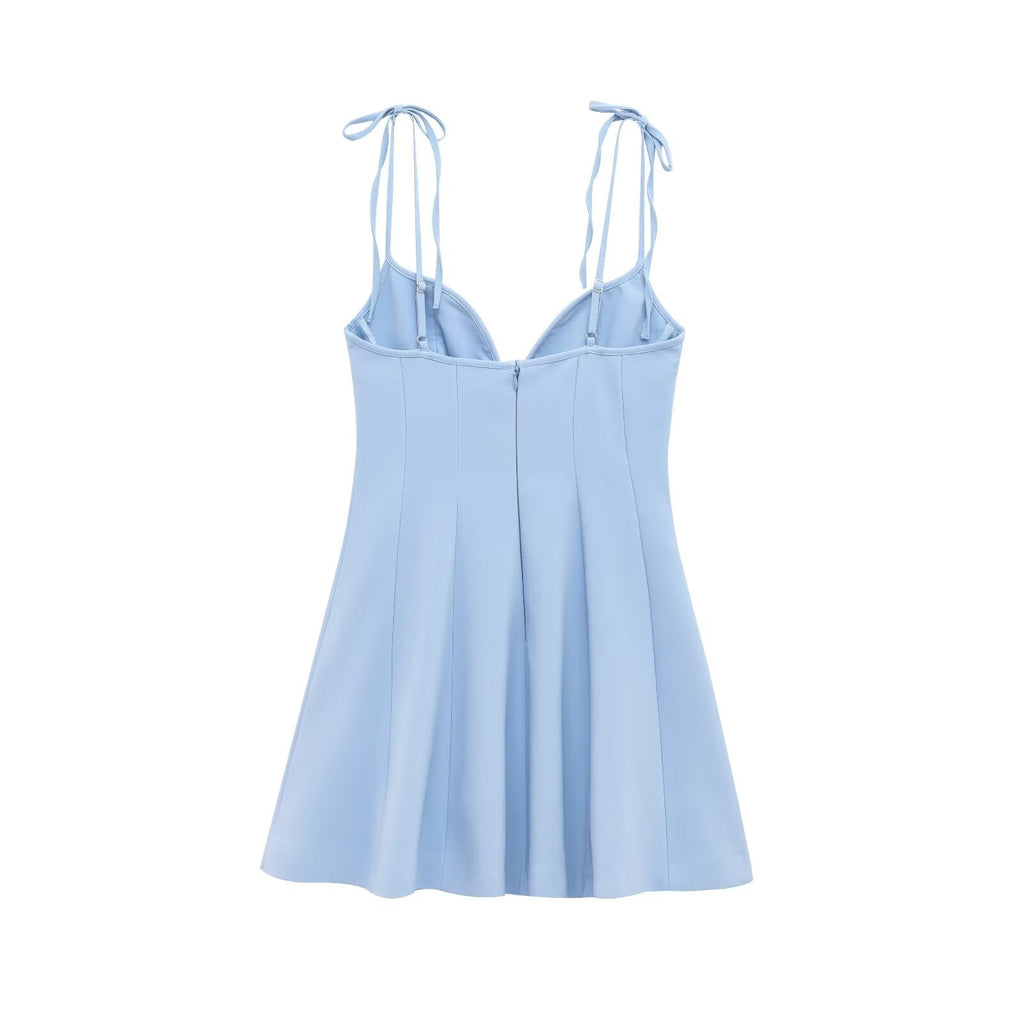 Women's summer fashion bow decoration strapless mini dress