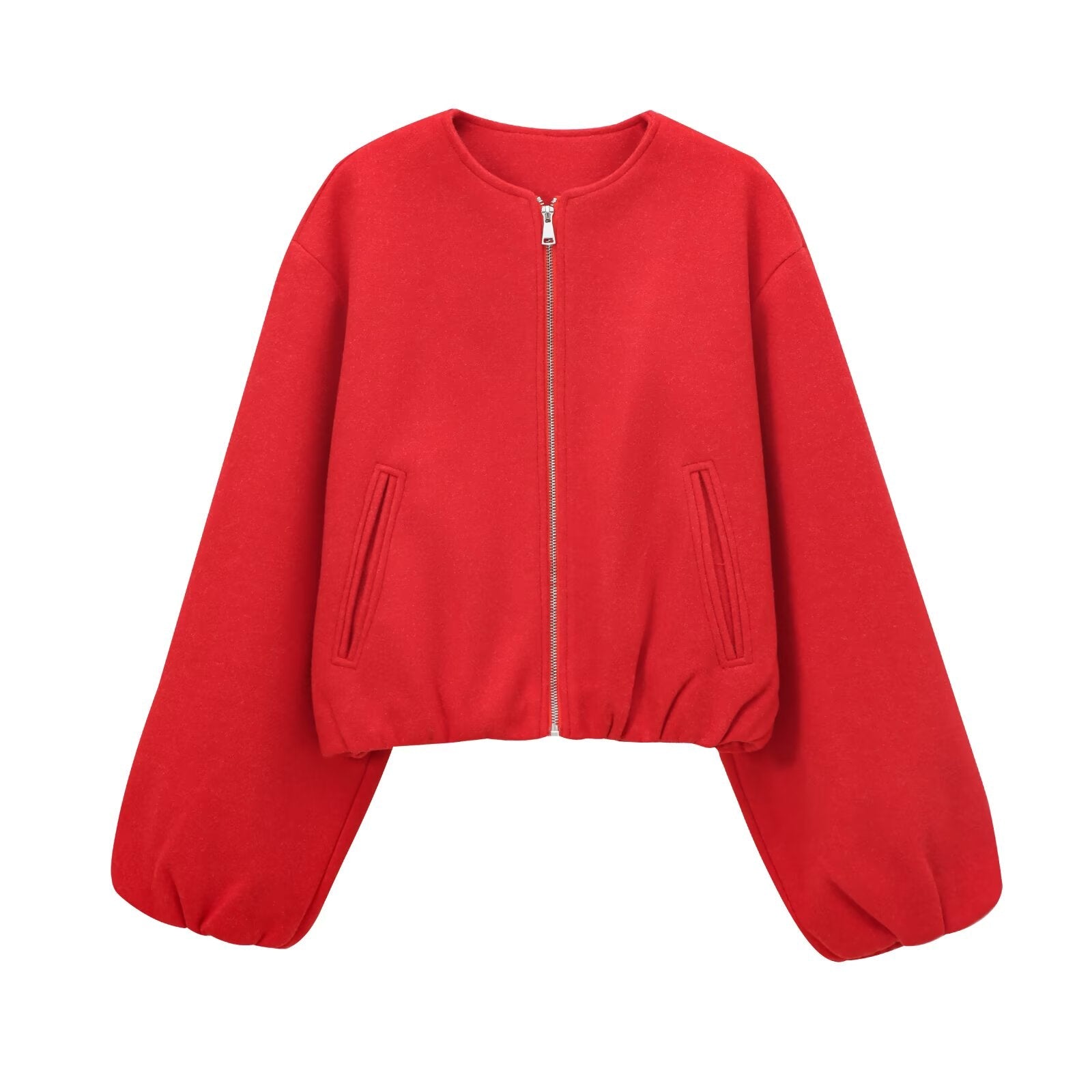 Women's soft textured O Neck pilot jacket Coat