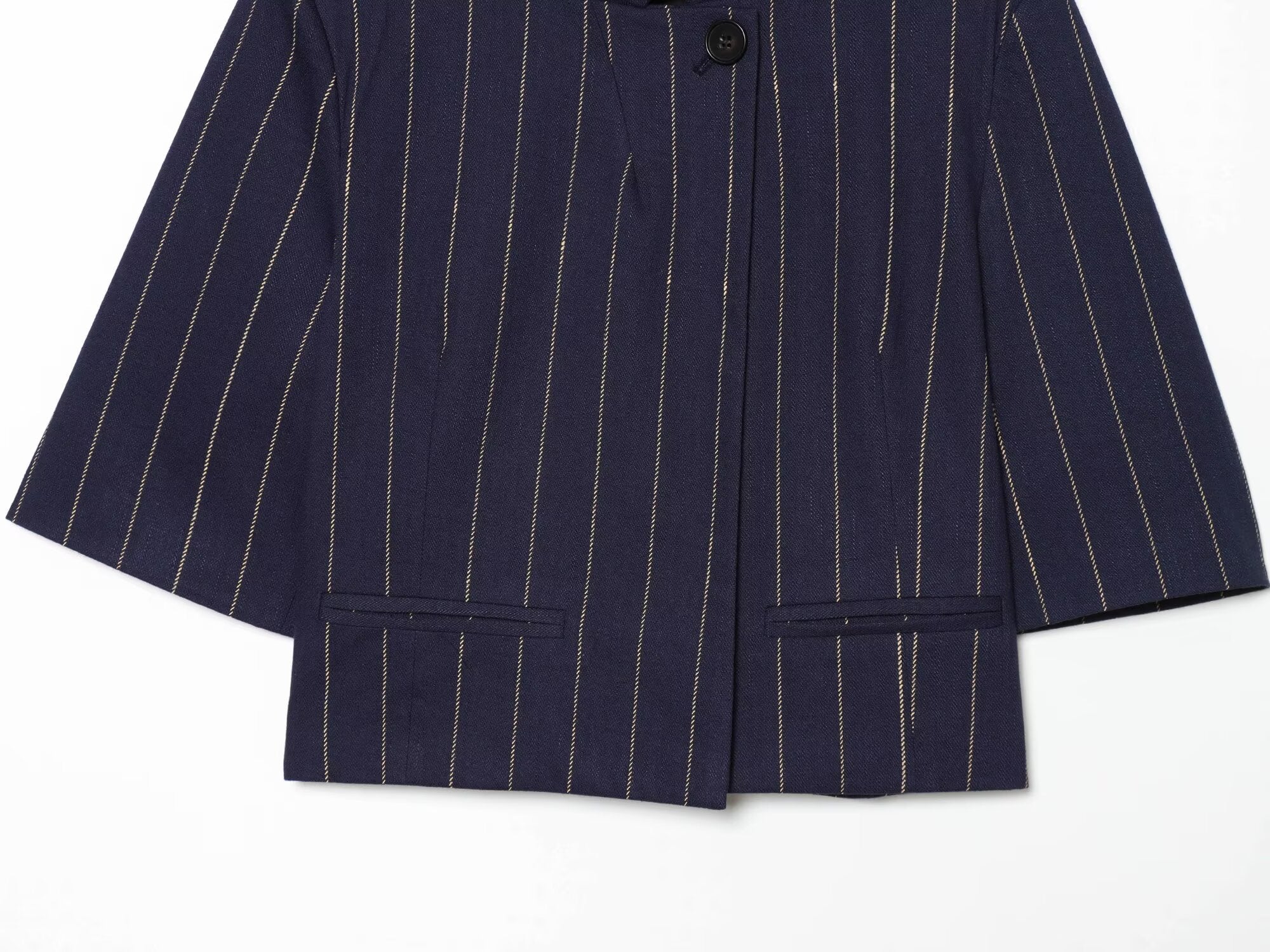 suit Women's 2 pieces linen blend striped jacket+Pants