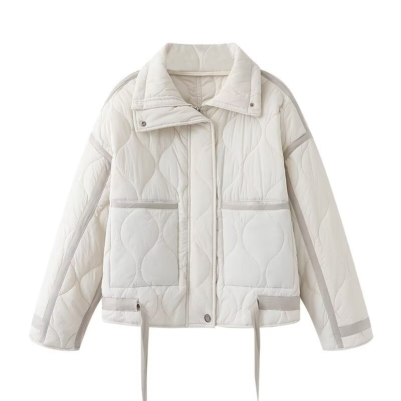 Women's winter loose lace up cotton jacket Coat