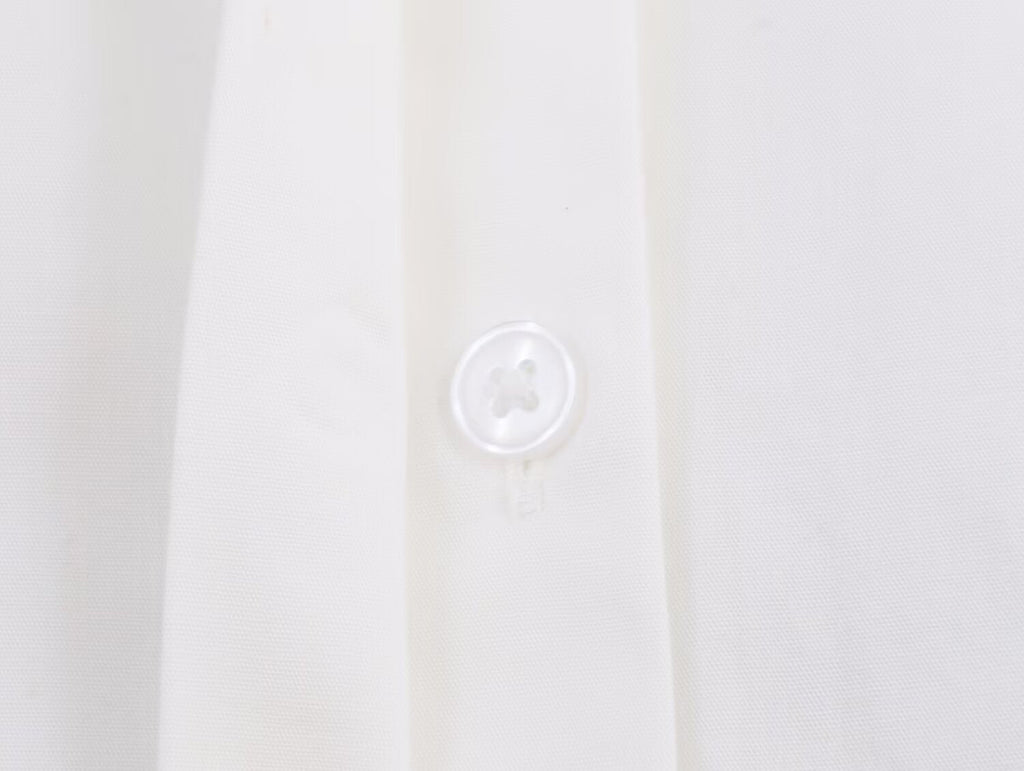 Women's Lapel beaded Decorative poplin shirt