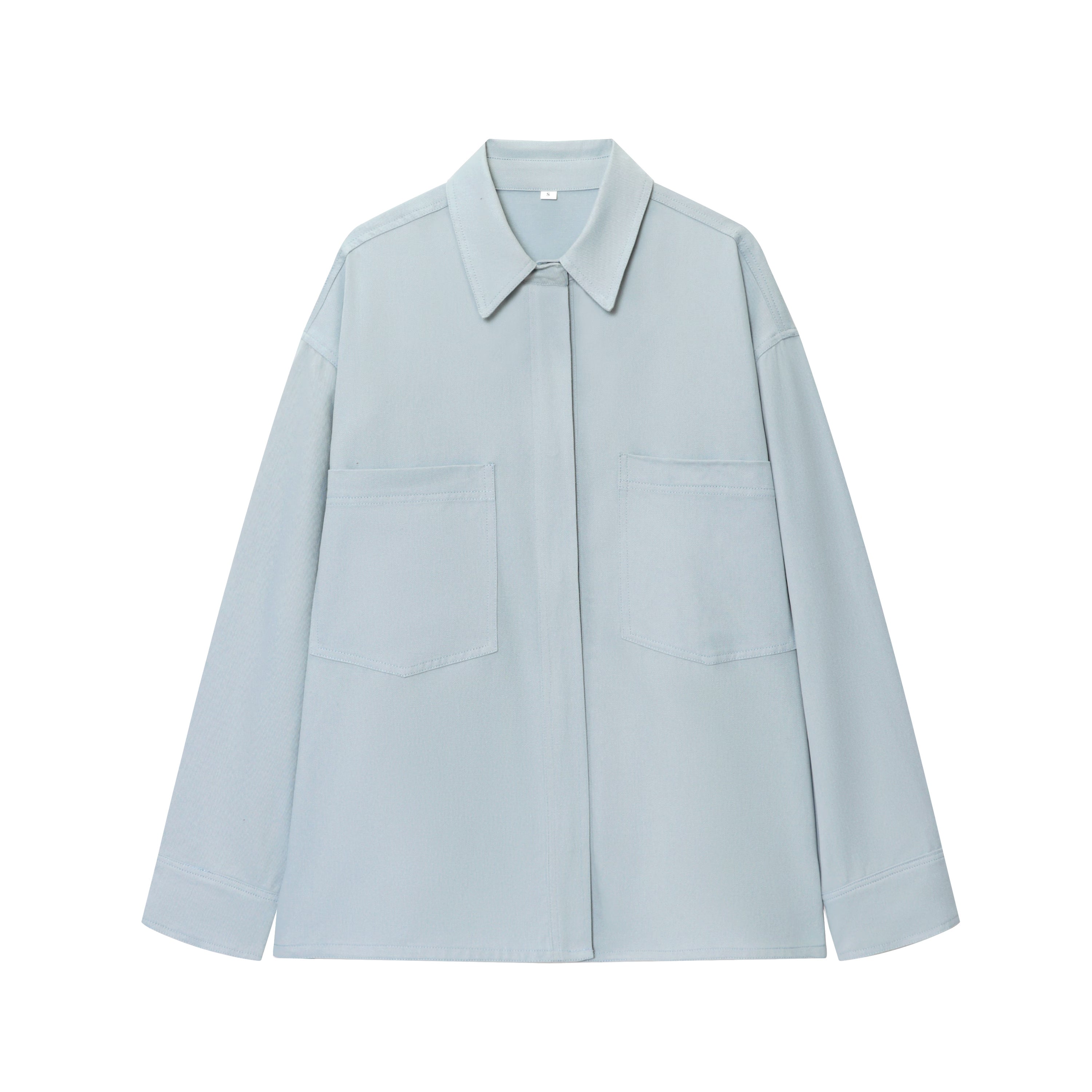 Women's new fashion pocket decoration loose button up shirt
