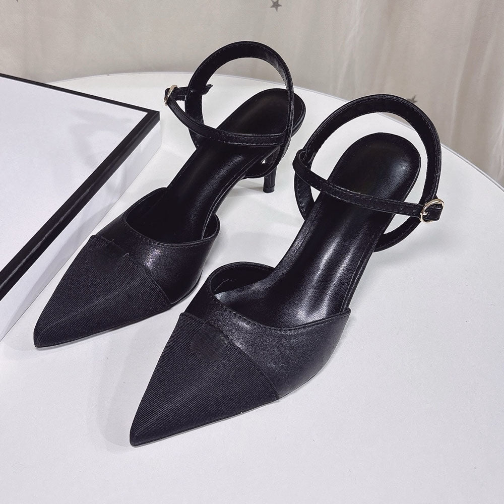 Women's new stitching design pointy high heels