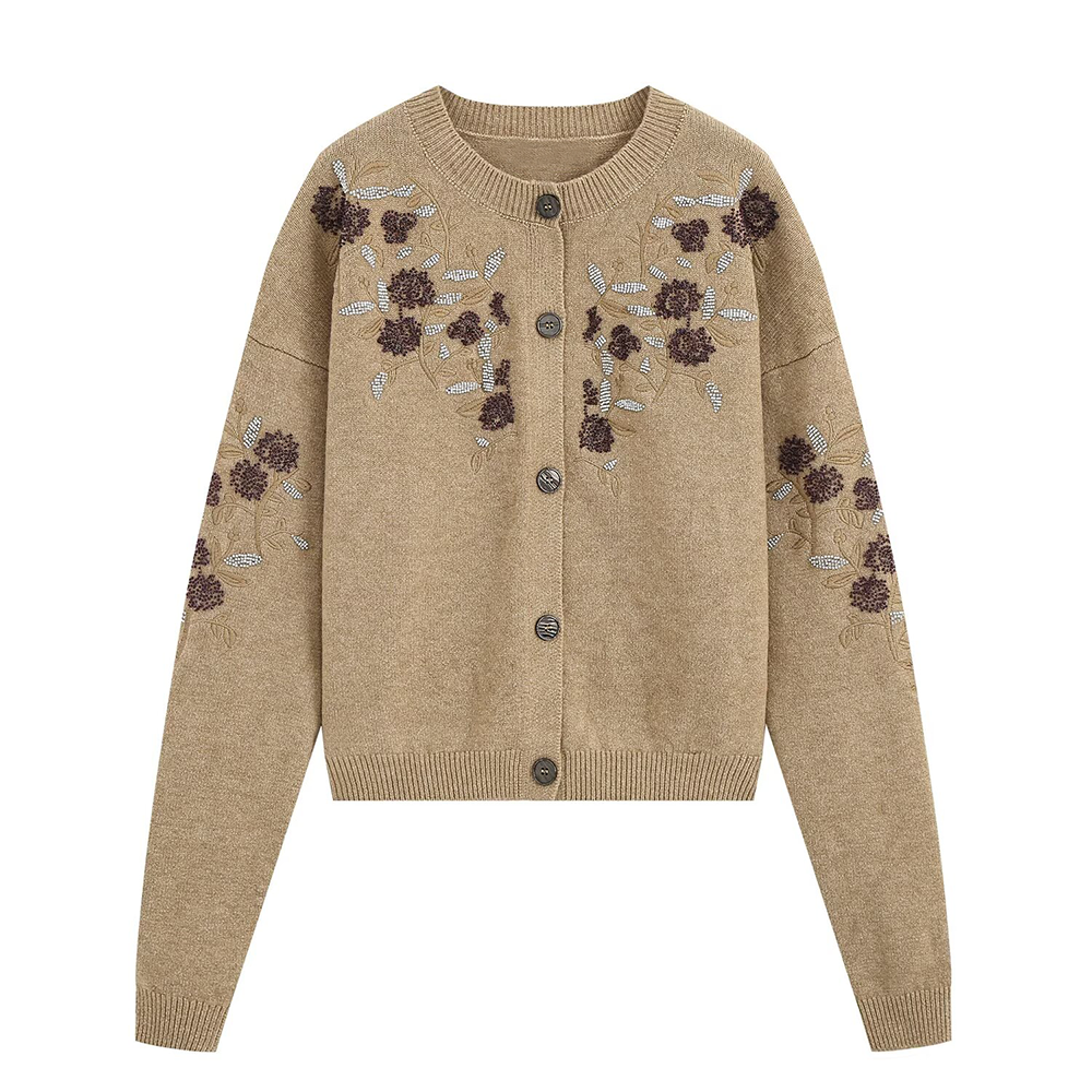 Women's beaded embroidered decorative knitted Coat