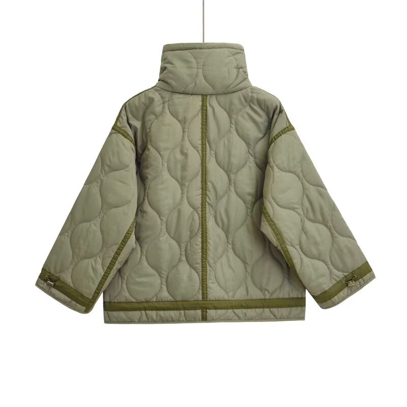 Women's loose standing collar cotton jacket Coat