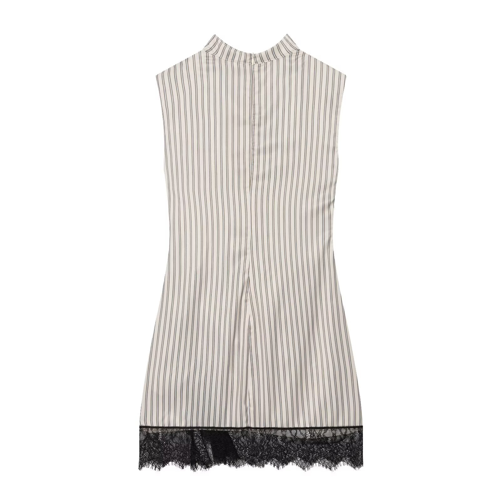 Women's striped lace mini dress